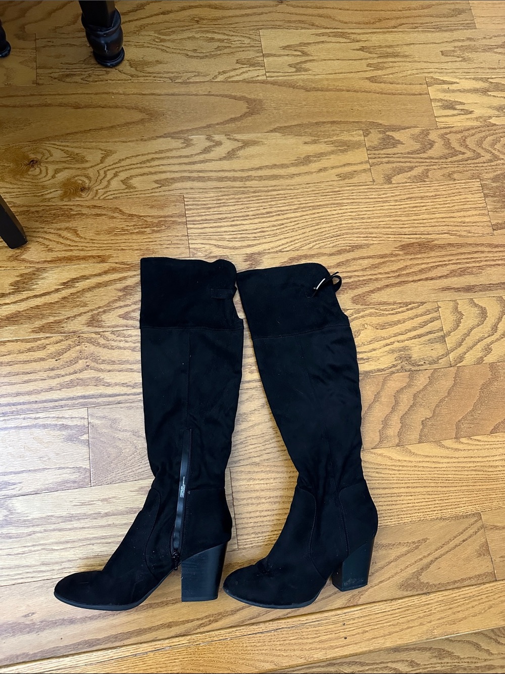 Diba Black Over-The-Knee Suede Block Heel Boots